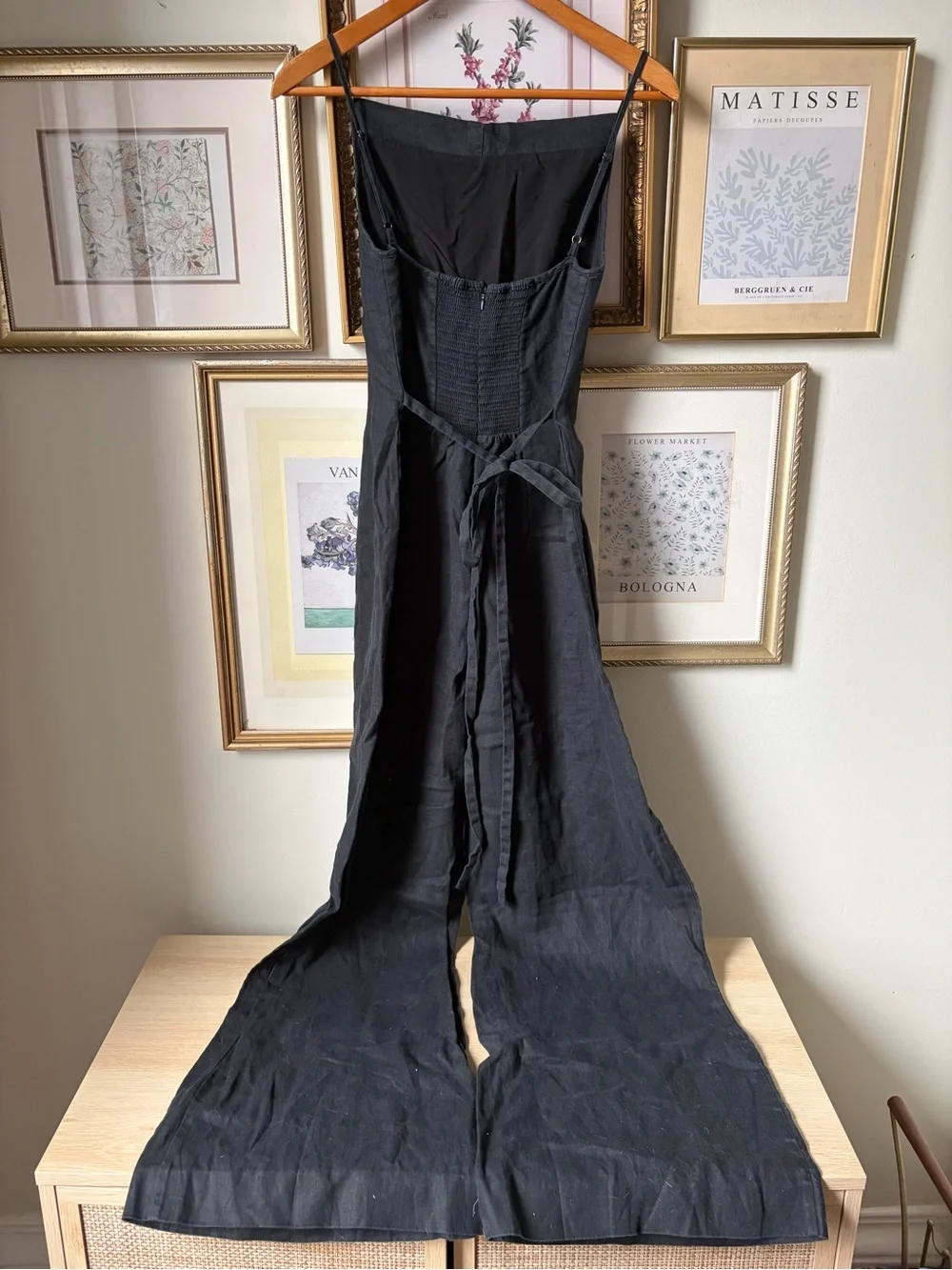 Reformation Ciara Linen Jumpsuit Black Size 6